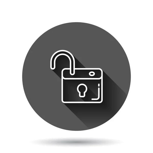 Locker Icon Flat Style Padlock Password Vector Illustration Black Background — Stock Vector