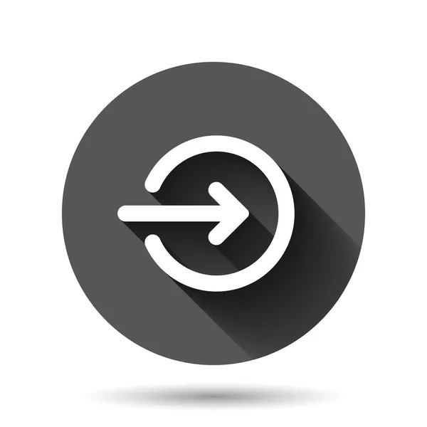 Login Symbol Flachen Stil Pfeilzugriffsvektordarstellung Auf Schwarzem Rundem Hintergrund Mit — Stockvektor