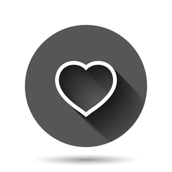 Heart Icon Flat Style Love Vector Illustration Black Background Long — Stock Vector