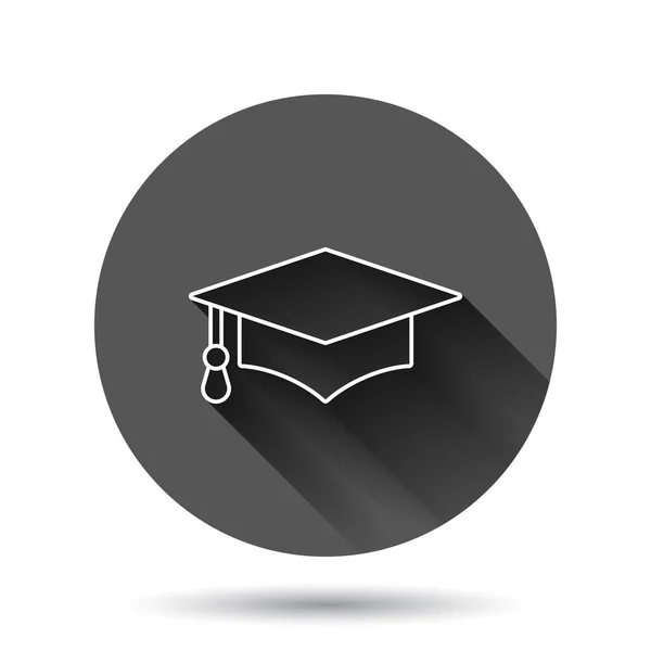 Εικονίδιο Καπέλο Αποφοίτησης Επίπεδη Στυλ Student Cap Διανυσματική Απεικόνιση Μαύρο — Διανυσματικό Αρχείο