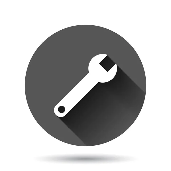 Icono Llave Inglesa Estilo Plano Spanner Ilustración Vectorial Clave Sobre — Vector de stock