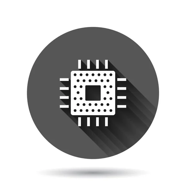 Εικονίδιο Cpu Υπολογιστή Επίπεδη Στυλ Circuit Πίνακα Διανυσματική Απεικόνιση Μαύρο — Διανυσματικό Αρχείο