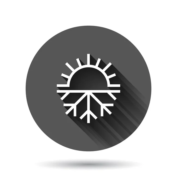 Snowflake Και Εικονίδιο Ήλιο Επίπεδη Στυλ Κλίμα Ελέγχου Διανυσματική Απεικόνιση — Διανυσματικό Αρχείο