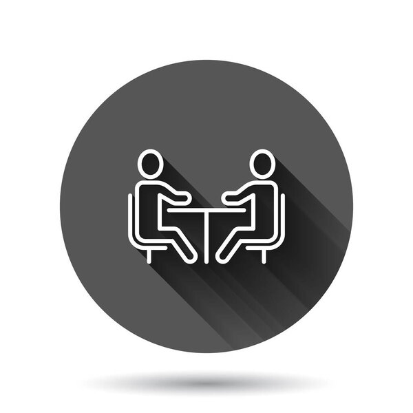 Personas Con Icono Mesa Estilo Plano Trabajo Equipo Ilustración Vectorial — Vector de stock