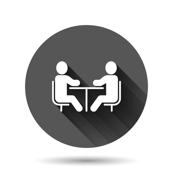 Personas Con Icono Mesa Estilo Plano Trabajo Equipo Ilustración Vectorial — Vector de stock