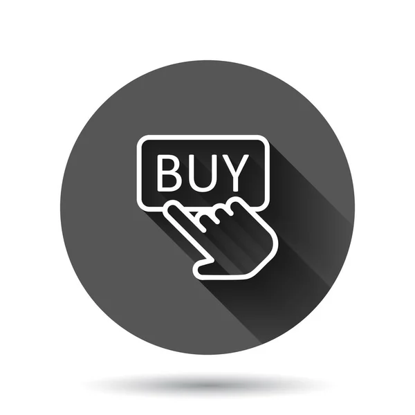 Vásárlás Üzlet Ikon Lapos Stílusban Ujj Kurzor Vektor Illusztráció Fekete — Stock Vector