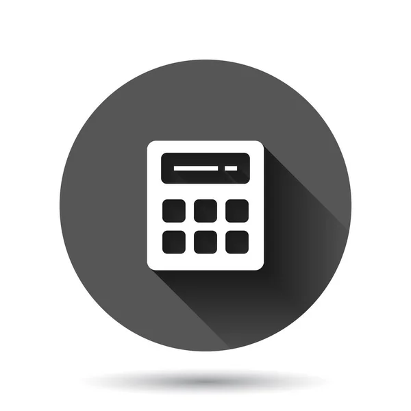 Calculator Icon Flat Style Calculate Vector Illustration Black Background Long — Stock Vector