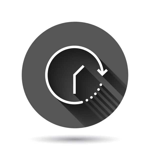 Icono Del Reloj Estilo Plano Ver Ilustración Vectorial Fondo Redondo — Vector de stock