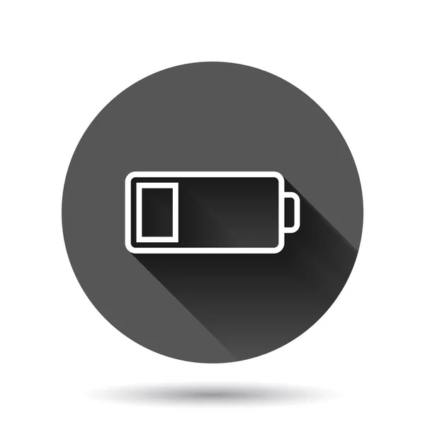 Batterijlading Pictogram Platte Stijl Power Level Vector Illustratie Zwarte Ronde — Stockvector