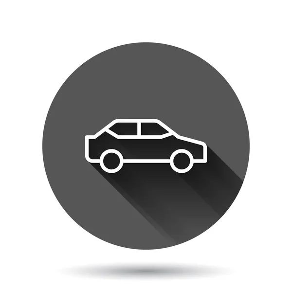 Ikona Samochodu Płaskim Stylu Ilustracja Wektora Pojazdu Czarnym Okrągłym Tle — Wektor stockowy