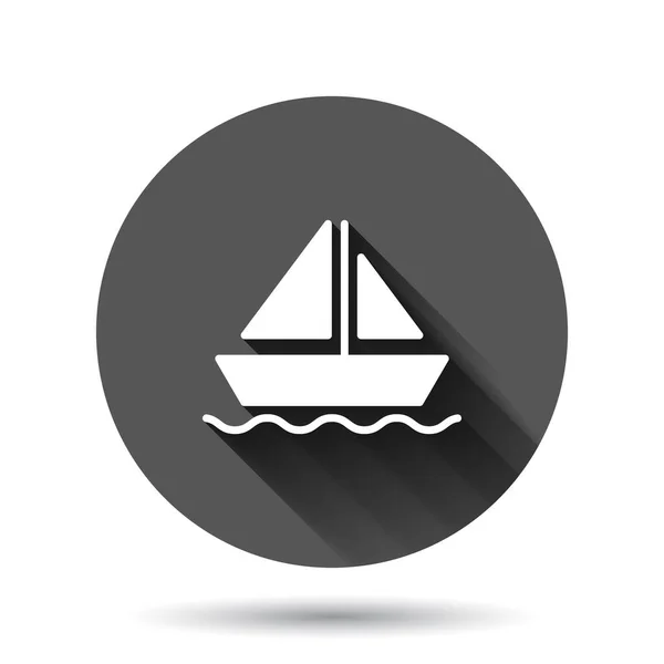 Tourism Ship Icon Flat Style Fishing Boat Vector Illustration Black — Stock Vector