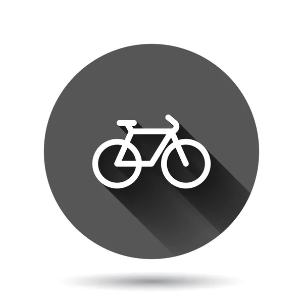 Bicycle Icon Flat Style Bike Vector Illustration Black Background Long — Stock Vector