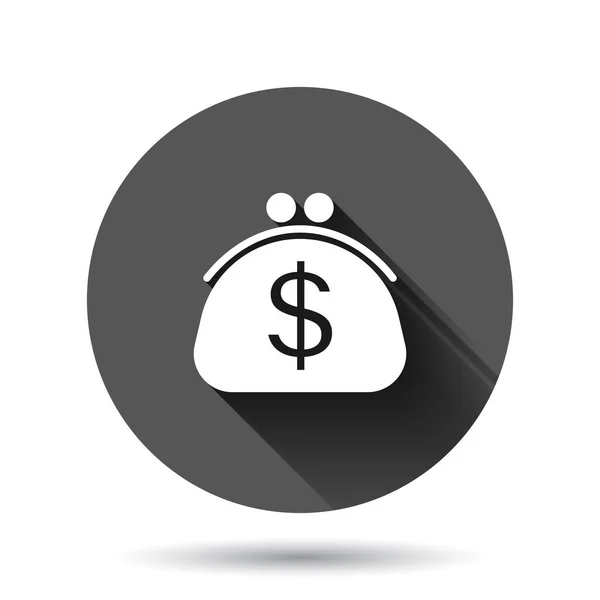 Geld Zak Pictogram Platte Stijl Moneybag Met Dollar Vector Illustratie — Stockvector