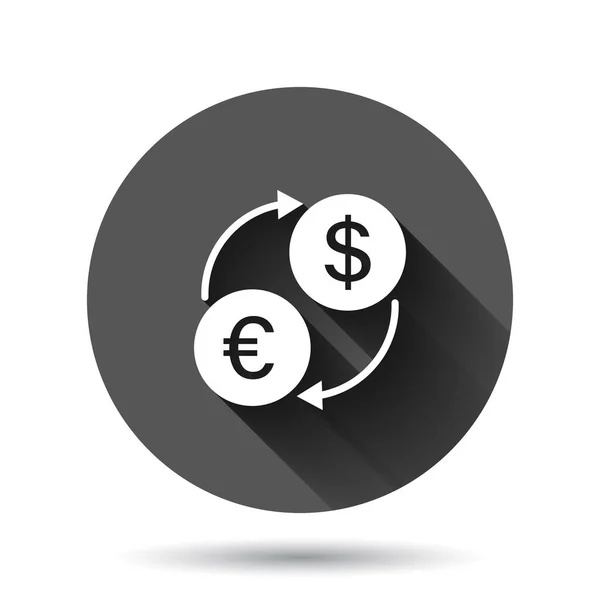 Currency Exchange Icon Flat Style Dollar Euro Transfer Vector Illustration — Stock Vector