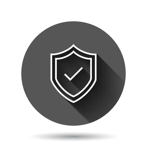 Escudo Con Icono Marca Verificación Estilo Plano Proteja Ilustración Vectorial — Vector de stock