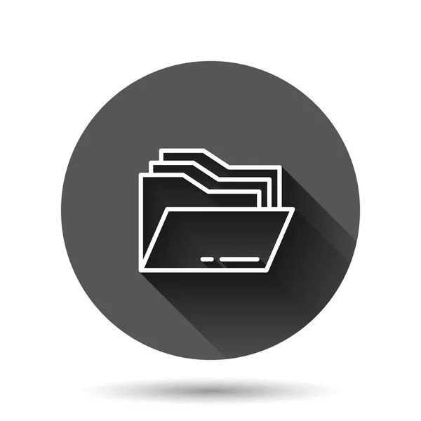 File Folder Icon Flat Style Documents Archive Vector Illustration Black — Stock Vector