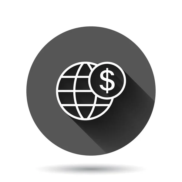 Icono Negocio Global Estilo Plano Ilustración Vectorial Transacciones Monetarias Sobre — Archivo Imágenes Vectoriales