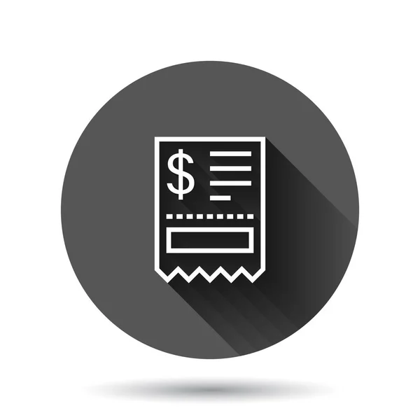 Ícone Verificação Dinheiro Estilo Plano Checkbook Vector Illustration Black Background —  Vetores de Stock