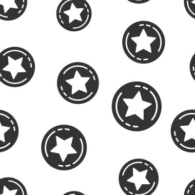 Sadakat simgesi düz stil. Beyaz izole arkaplanda ödül vektör illüstrasyonu. İndirimsiz şablon arka plan iş kavramı.