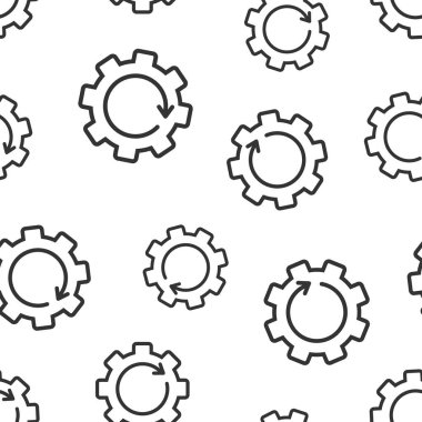 Düz stil kurtarma dişlisi simgesi. Beyaz izole arkaplanda vektör illüstrasyonunu tekrarla. Dönüşümsüz şablon iş kavramı.