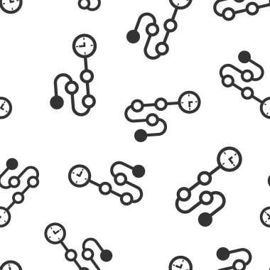 Düz bir zaman çizgisi simgesi. Beyaz izole arkaplanda ilerleme vektör illüstrasyonu. Diyagramsız şablon iş konsepti.