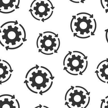 Düz bir çalışma akışı simgesi. Beyaz izole edilmiş arka planda etkili vektör çizimi. İşlem organizasyonu kusursuz şablon iş konsepti.