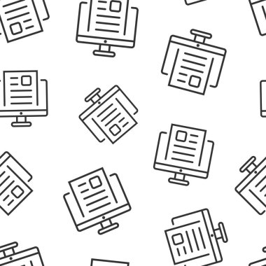 Düz stil blog simgesi. Beyaz izole edilmiş arka planda sosyal medya iletişim vektör illüstrasyonu. İçeriksiz şablon iş konsepti.