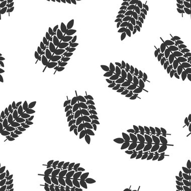 Düz stil buğday ikonu. Beyaz izole edilmiş arka planda arpa vektör çizimi. Kök sapsız şablon iş konseptini hasat et.