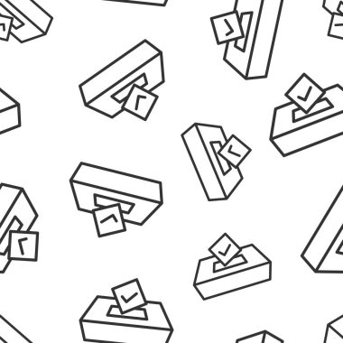 Düz stilde oy simgesi. Beyaz izole edilmiş arka planda oy sandığı vektör çizimi. Seçimsiz şablon iş konsepti.