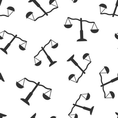 Denge simgesini düz bir şekilde ölçeklendir. Beyaz izole edilmiş arka planda Adalet vektör çizimi. Yargısız şablon iş kavramı.