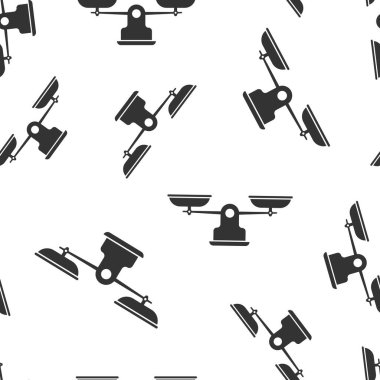 Denge simgesini düz bir şekilde ölçeklendir. Beyaz izole edilmiş arka planda Adalet vektör çizimi. Yargısız şablon iş kavramı.