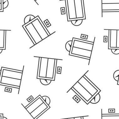 Düz bir asansör simgesi. Beyaz izole arkaplanda kaldırma vektörü çizimi. Yolcu taşımacılığı sorunsuz şablon iş kavramı.