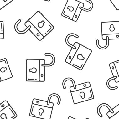 Dolap simgesi düz stil. Beyaz izole arkaplanda asma kilit parola vektör çizimi. Anahtar sorunsuz şablon iş konseptini açar.