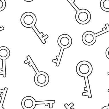 Düz stil anahtar simgesi. Beyaz izole arkaplanda parola vektör çizimi. Erişim sorunsuz şablon iş konsepti.