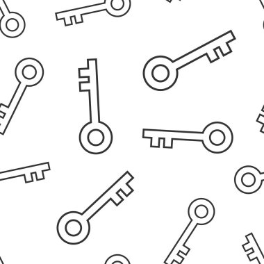 Düz stil anahtar simgesi. Beyaz izole arkaplanda parola vektör çizimi. Erişim sorunsuz şablon iş konsepti.