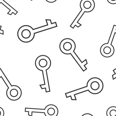 Düz stil anahtar simgesi. Beyaz izole arkaplanda parola vektör çizimi. Erişim sorunsuz şablon iş konsepti.