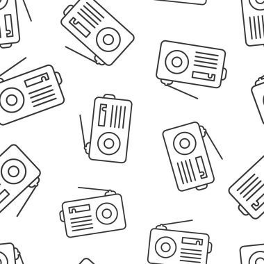 Radyo ikonu düz stil. Beyaz izole edilmiş arka planda Fm yayın vektör illüstrasyonu. Radiocast kusursuz şablon iş konsepti.