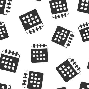 Düz stil takvim simgesi. Beyaz izole edilmiş arka planda ajanda vektör çizimi. Planlayıcı kusursuz şablon iş konsepti.