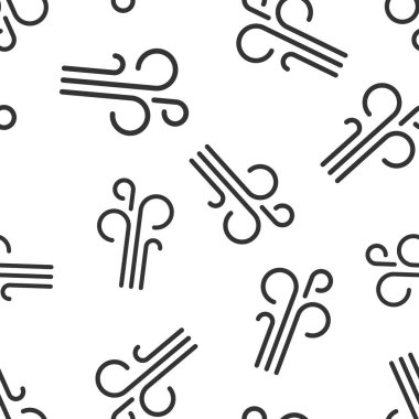 Düz bir rüzgar simgesi. Beyaz izole arkaplanda hava vektör çizimi. Rüzgârsız şablon iş konsepti.