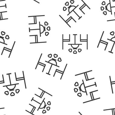 Düz stil romantik yemek ikonu. Beyaz izole edilmiş arka planda Cafe vektör çizimi. Lokanta kusursuz iş konsepti.