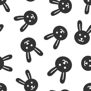 Düz stil tavşan ikonu. Beyaz izole edilmiş arka planda tavşan vektör çizimi. Mutlu Paskalya Günleri kusursuz iş konsepti.