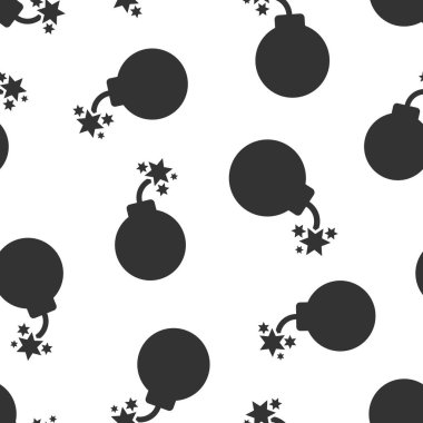 Bomba ikonu düz stil. Beyaz izole edilmiş arka planda dinamit vektör çizimi. C4 kusursuz desenli iş konsepti değil.