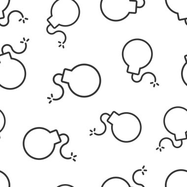 Bomba ikonu düz stil. Beyaz izole edilmiş arka planda dinamit vektör çizimi. C4 kusursuz desenli iş konsepti değil.