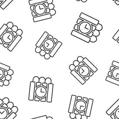 Bomba ikonu düz stil. Beyaz izole edilmiş arka planda dinamit vektör çizimi. C4 kusursuz desenli iş konsepti değil.