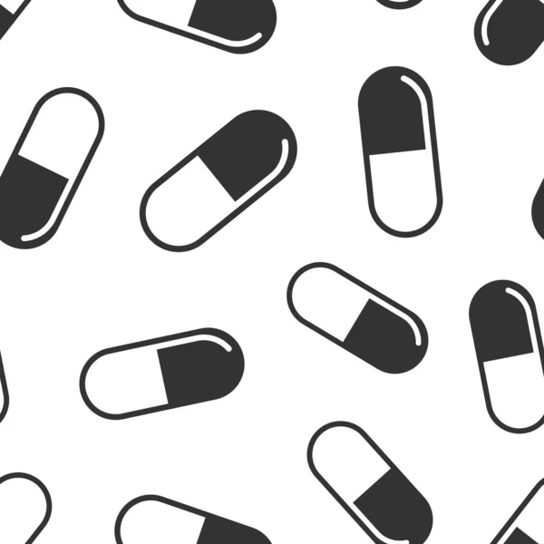 Ikona Kapsułki Tabletki Płaskim Stylu Narkotyki Wektor Ilustracji Białym Odosobnionym — Wektor stockowy
