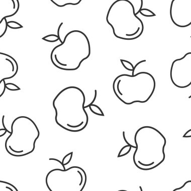 Elma simgesi düz stil. Beyaz izole edilmiş arka planda taze meyve vektör çizimi. Lezzetli yiyecekler kusursuz iş konsepti.