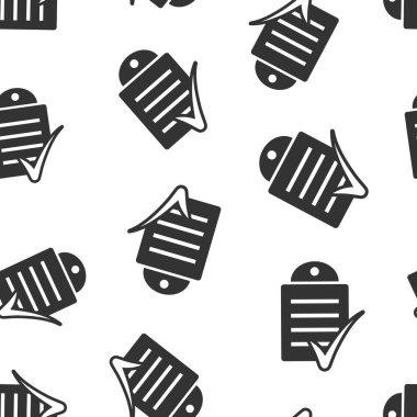 Düz biçimli belge kontrol listesi simgesi. Beyaz izole edilmiş arka planda vektör illüstrasyonunu rapor et. Kağıt levha, kusursuz şablon iş konsepti.