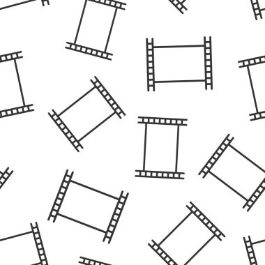 Düz stil bir film ikonu. Beyaz izole edilmiş arka planda film vektörü çizimi. Video pürüzsüz şablon iş konseptini oynat.