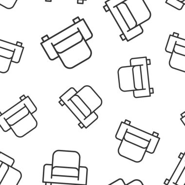 Düz stil sinema koltuğu ikonu. Koltuk vektör çizimi beyaz izole arka planda. Tiyatro koltuğu kusursuz iş konsepti.