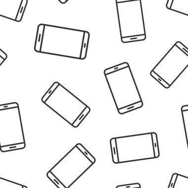 Düz stil ile akıllı telefon boş ekran simgesi. Beyaz izole edilmiş arka planda cep telefonu vektör çizimi. Telefonsuz şablon iş konsepti.